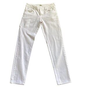 Garnet Hill Sz 2 (29x30) White Classic 5-Pocket Slim Straight Jeans 180i